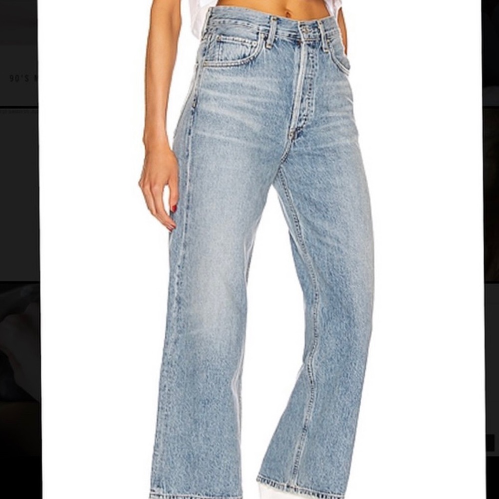 Agolde Blur Ren high rise cropped wide leg jeans🥳